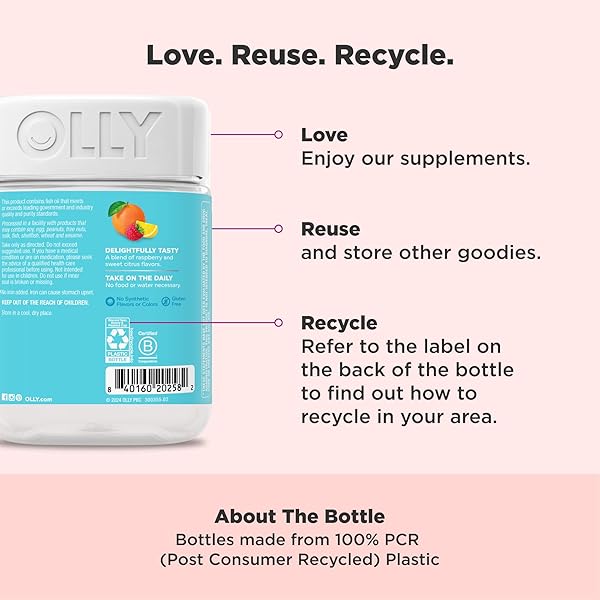 OLLY ESSENTIAL PRENATAL GUMMY MULTIVITAMIN, FOLIC ACID, VITAMIN D, OMEGA 3 DHA, SUPPORTS HEALTHY GROWTH AND BRAIN DEVELOPMENT, CITRUS BERRY – 84 COUNT
