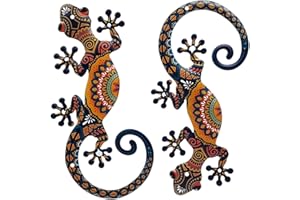 Nsaroche 2Pcs Gecko Wall Decor Display Artwork Lawn Garden Yard Fence Gecko Wall Art
