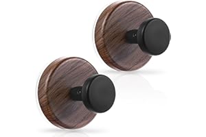 OUTXE Suction Cup Wreath Hanger, Heavy Duty Reef Hook for Front Door/Glass Window/Over Door/Outdoor, Christmas/Thanksgiving/Halloween/July 4th/Easter/Valentine/Fall/Summer/Spring (Walnut, 2-Pack)