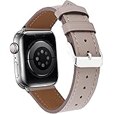 Premium Italy Leather Bands Compatible with Apple Watch Band 40mm 38mm 41mm 42mm 44mm 45mm 46mm 49mm Women Men, Leather Smartwatch Replacement Straps for iWatch Series Ultra SE 11 10 9 8 7 6 5 4 3 2 1