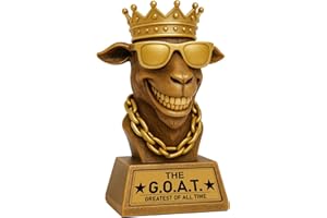 Bambluby Goat Trophy – 7" G.O.A.T. Resin Award for Fantasy Football, Office Desk, Best Player Trophy