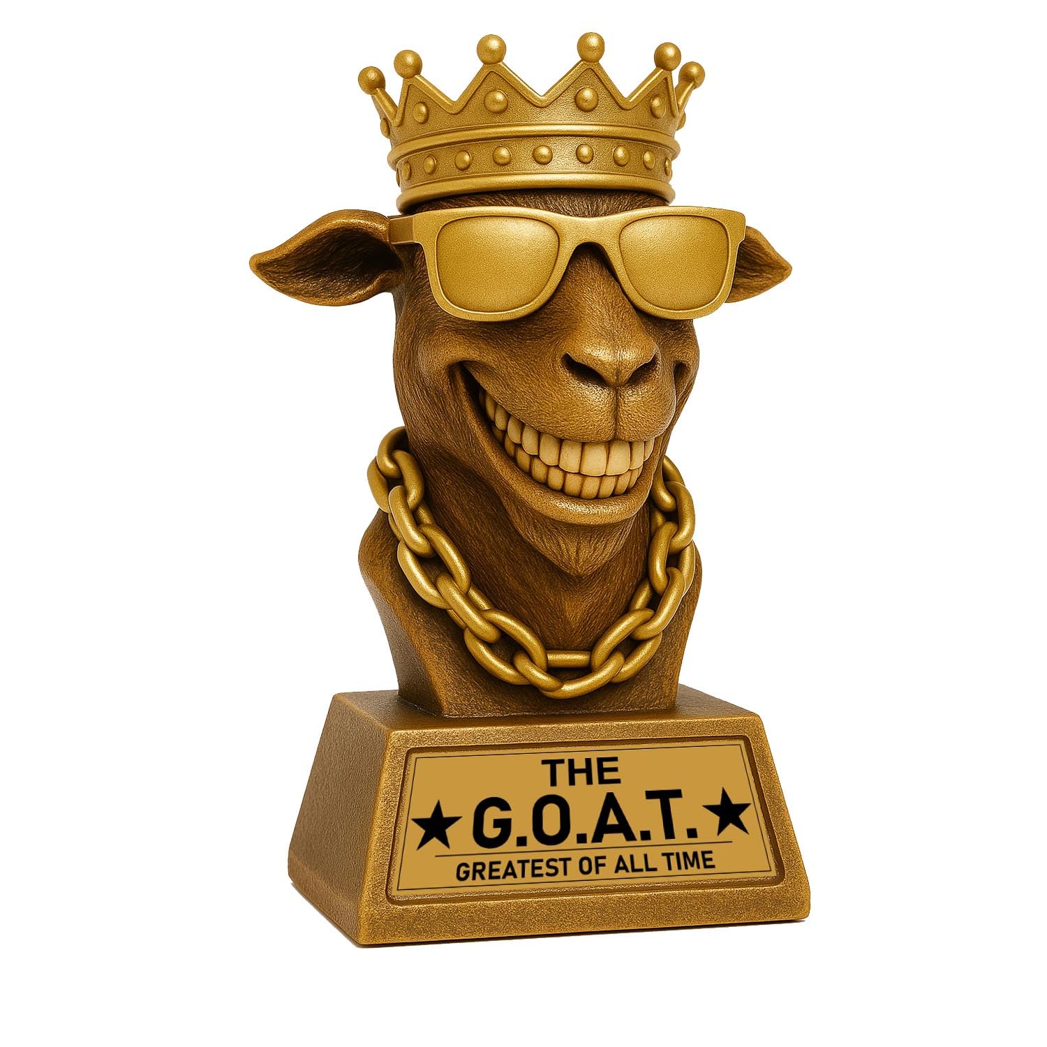 Photo 1 of Bambluby Goat Trophy – 7" G.O.A.T. Resin Award for Fantasy Football, Office Desk, Best Player Trophy