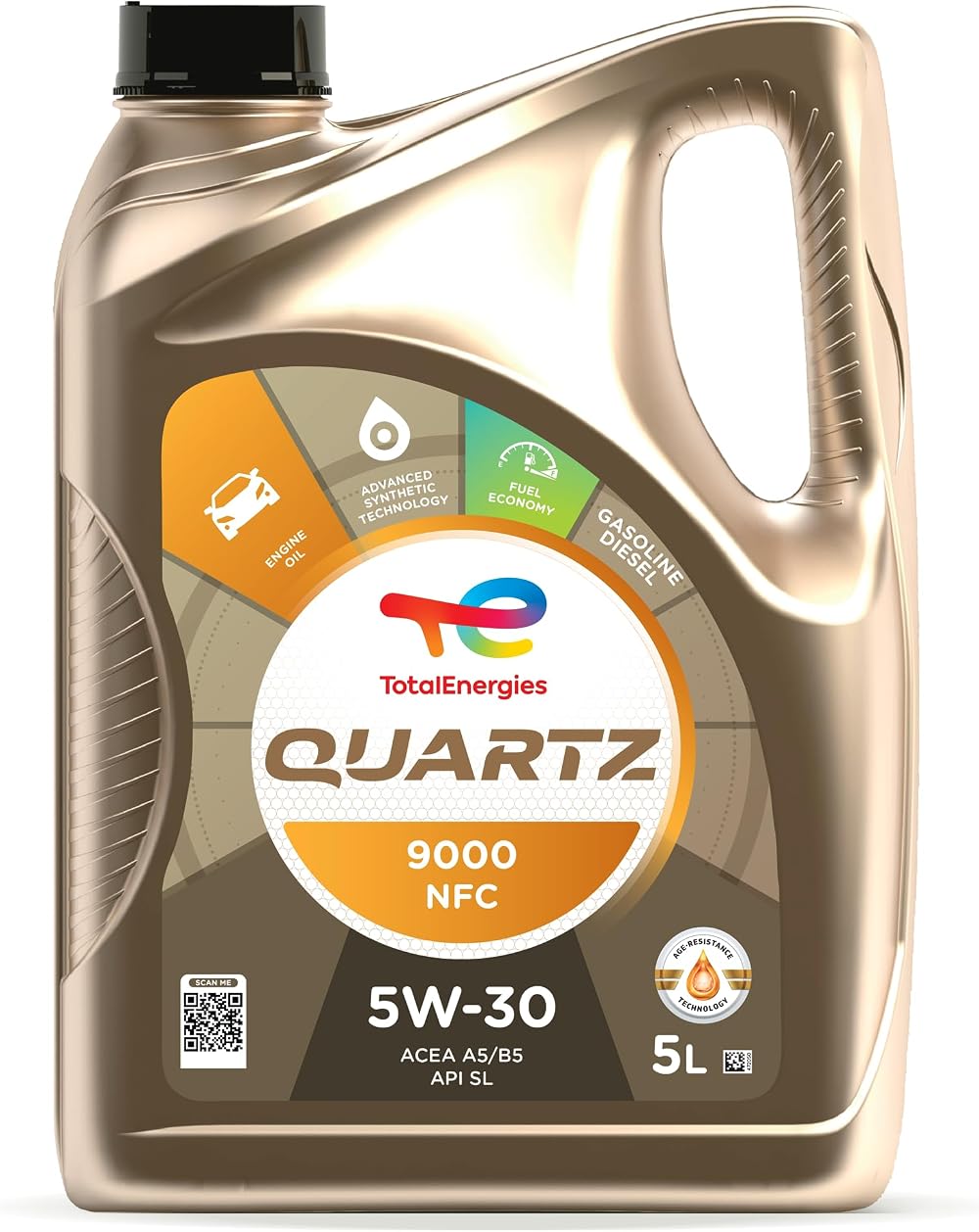 TotalEnergies Quartz 9000 NFC 5W30 Engine Oil 5L ACEA A5/B5 API SL/CF