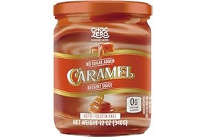 ChocZero Keto Caramel Sauce, No Sugar Added, No Artifical Sweeteners, Low Carb Dessert & Coffee Topping, Gluten Free, 12 oz Jar