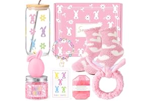 Frerdui Easter Gifts for Teens & Women, Easter Basket Stuffers for Girls, Bunny Themed Spa Gift Set with Drinking Cup & Scent