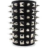 Scddboy Punk Leather Bracelet for Men Women,Studded Leather Bracelet for Men,Gothic Rivet Wristband for Men Women