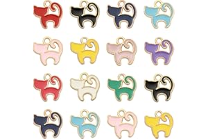 KitBeads 80pcs Mixed Colors Cat Charms Kawaii Animal Catoon Cat Shaped Pet Charms Enamel Mini Kitten Charms for Jewelry Making Bracelets Bulk