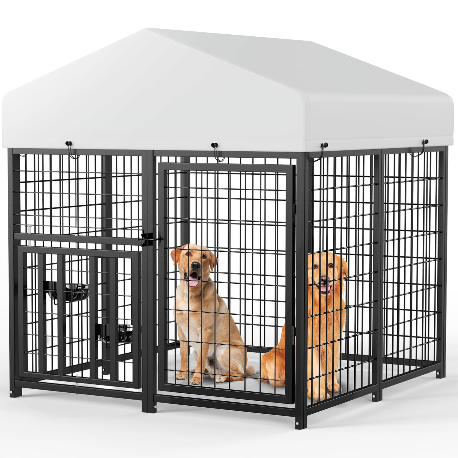 View of LOVMOR Outdoor Dog Kennel for Medium Dogs, Outdoor Dog Enclosure with ...