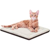 K&amp;H Self-Warming Cat Bed Pad, Self Heating Pad, Small 21 X 17 Oatmeal/Choco | Heating pad for cats comfort, cat self warming pad, reversible plush, warming mat for cats, machine washable