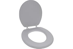 Ginsey Home Solutions Round Soft Cushioned Toilet Seat, Grey