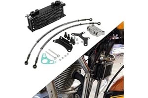 USTPO Motorcycle Oil Cooler Cooling Radiator Engine Kit Universal for CRF XR KLX 50 70 90 110 125 140cc SSR Taotao Coolster Kayo Dirt Pit Bike ATV Black