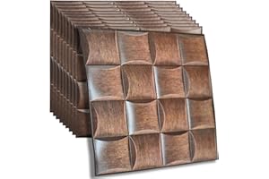 szgwtk 3D Wall Panels,3D Wallpaper Peel and Stick,3DWall Paneling,Art WallPanels,Waterproof Self Adhesive Decorative Wall Panels Living Room Wall Decoration 30 * 30cm(10pcs/Pack) (Wood-Grain)