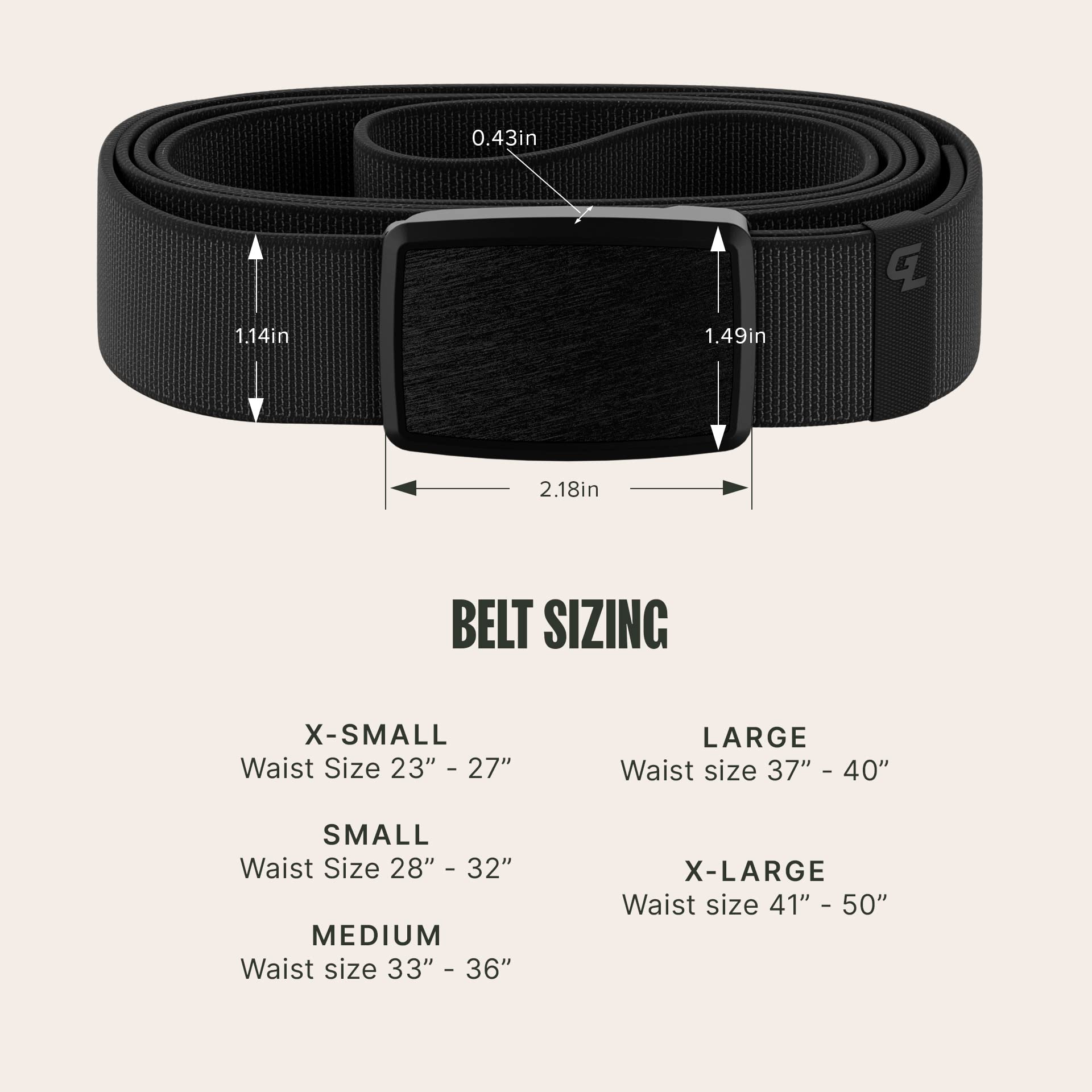 Groove Life Groove Belt Low Profile - Men's Stretch Nylon Belt with Magnetic Aluminum Buckle, Lifetime Coverage