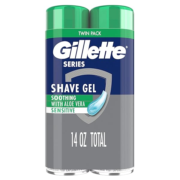 GILLETTE SERIES 3X ACTION SHAVE GEL, SENSITIVE TWIN PACK, 7 OZ (PACK OF 2)