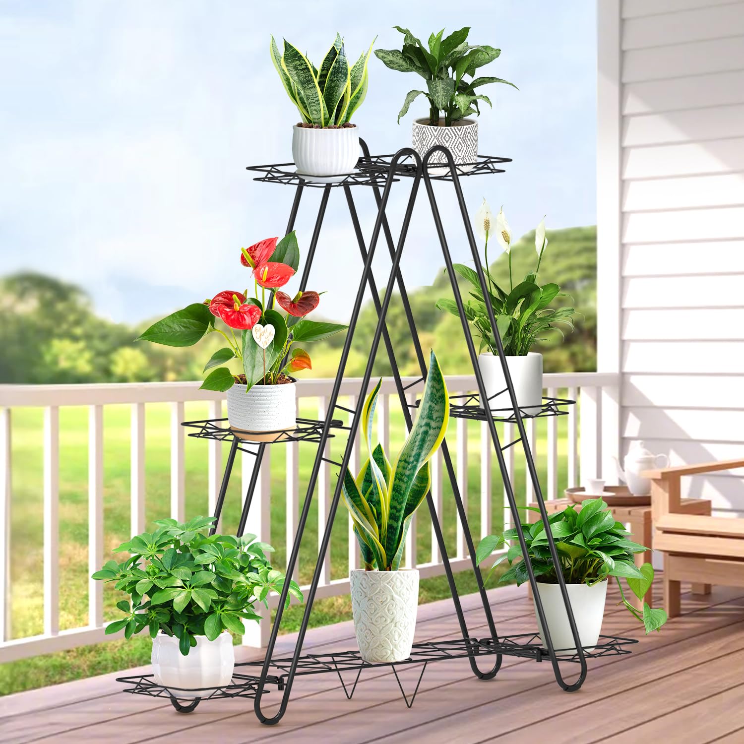 Photo 1 of (incomplete) DiiKoo Heavy Duty Metal Plant Stand, Indoor Outdoor Plant Shelf & Rack - 3 Tiers 7 Pots, Plant Holder for Plants/Flowers/Planters