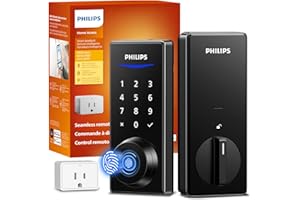 Philips Wi-Fi Smart Door Lock, Keyless Entry Door Lock with App Control,Fingerprint ID,Auto Lock,Keypad Deadbolt with Wi-Fi Bridge Adaptor,Smart Locks for Front Door-Matte Black