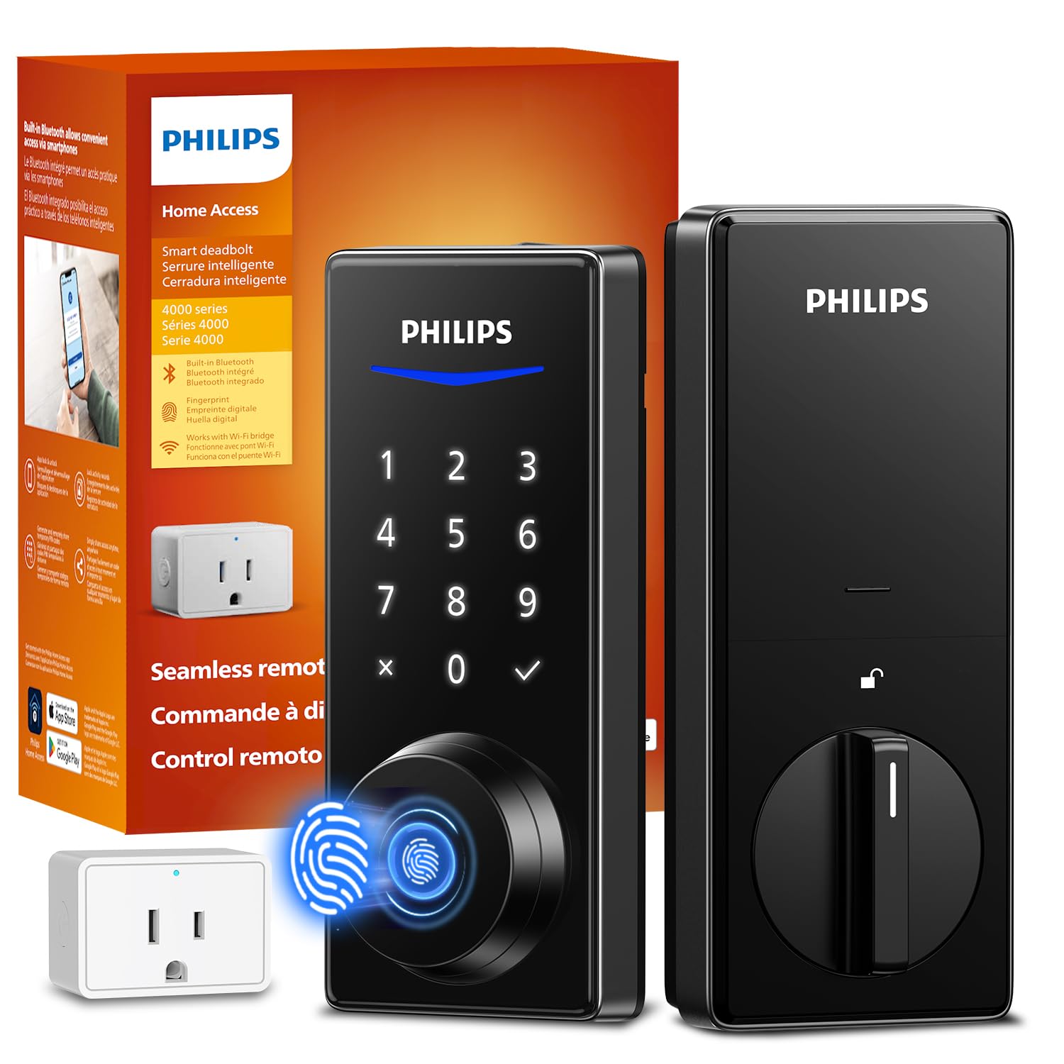 Photo 1 of Philips Wi-Fi Smart Door Lock, Keyless Entry Door Lock with App Control,Fingerprint ID,Auto Lock,Keypad Deadbolt with Wi-Fi Bridge Adaptor,Smart Locks for Front Door-Matte Black