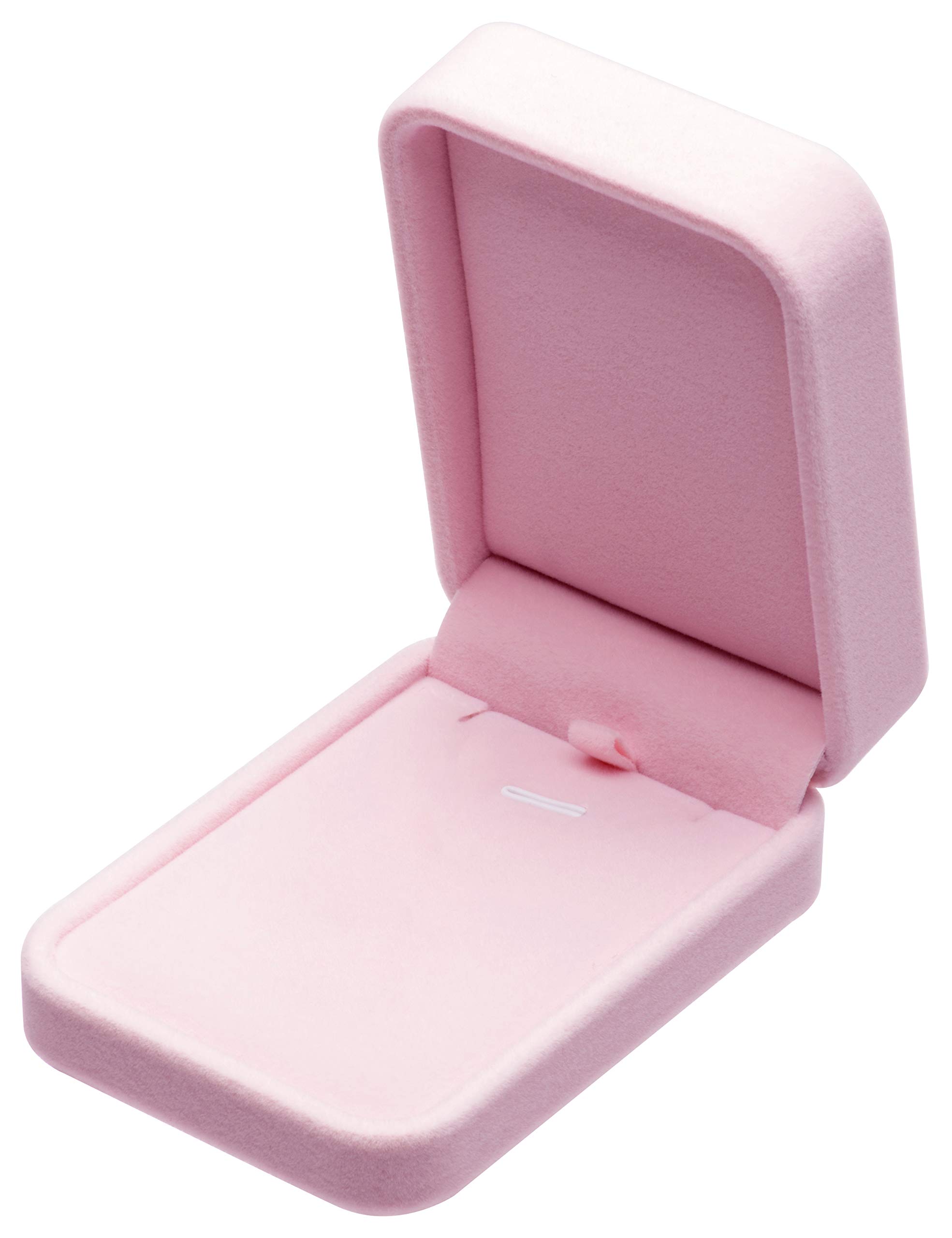 Classic Velvet Necklace Pendant Box Jewelry Gift Boxes (Pink)
