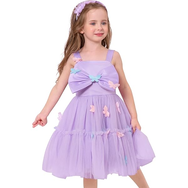 IDOPIP Flower Girl Sequins Bowknot Tutu Dress With Headband - Princess Wedding Birthday Party Gown For Kids