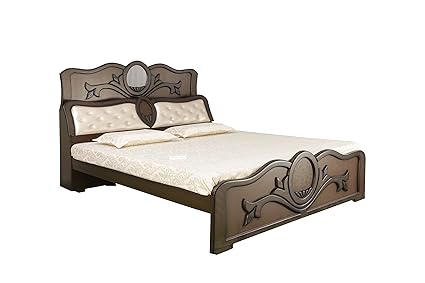 Brown Elephant Furniture Lotus With Mirror King Size Bed Walnut Finish With Headboard Storage Amazon In Furniture King Bed Frame With Drawers And Headboard