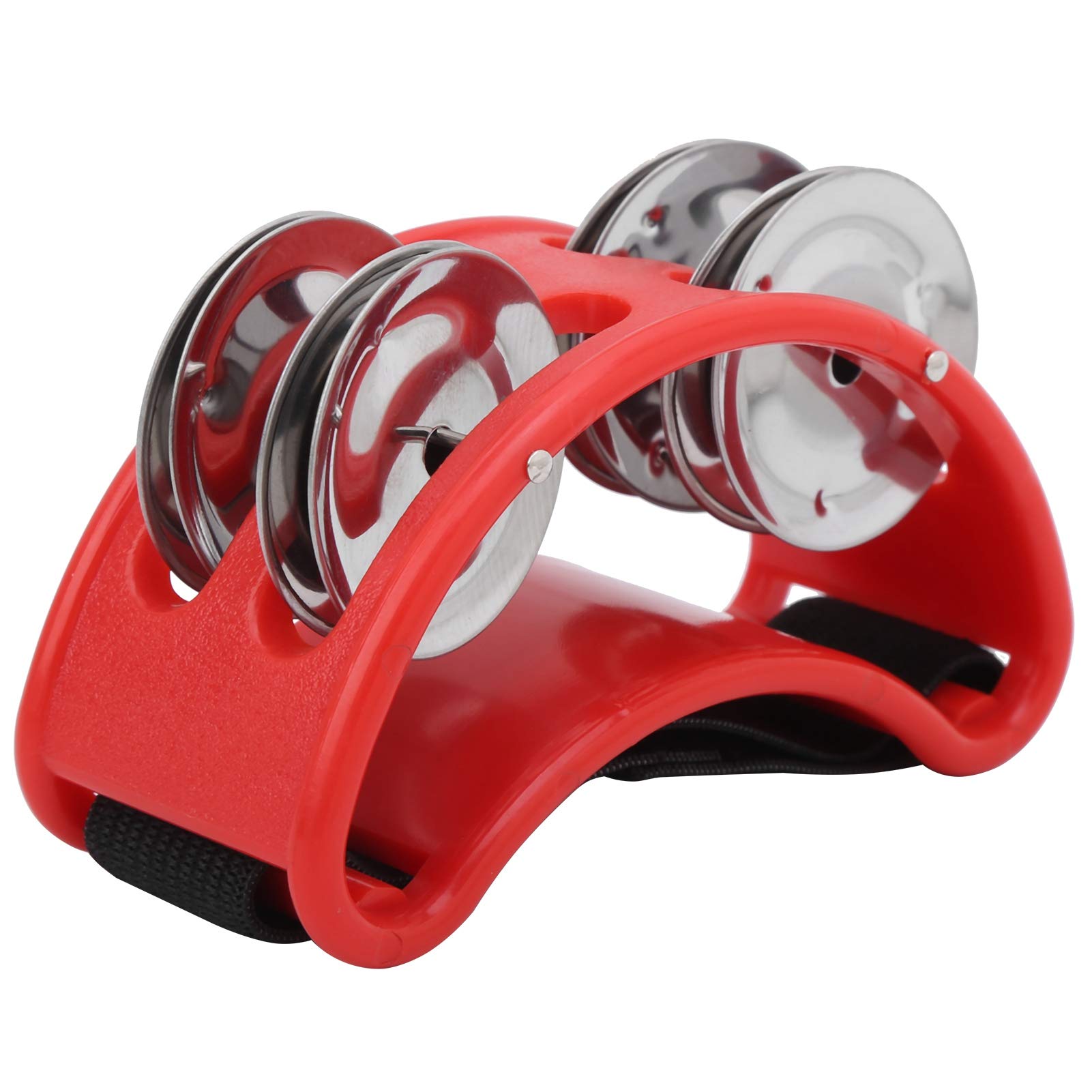 Foot Tambourine with Double Row for Cajon Box Drum Companion Accessory(Red) Performance Accessory Musical Instrument Accessories