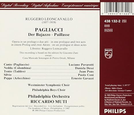 Pagliacci Vocal Score 1st