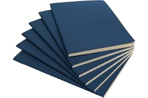 Simply Genius A5 Notebook - Lay-Flat Softcover Journal - College Ruled Writing Journal - Travel-Friendly Journaling Notebook - Navy, Pack of 6