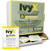 CoreTex Ivy X Post-Contact Poison Ivy Wipes - Pack of 50 Single-Use Treatment Wipes to Assist in Removal of Rashes - Also Works on Poison Oak & Sumac Oils - Travel Size Rash Remover