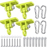 Heavy Duty Swing Hangers - 5000 lbs Capacity, Swing Set Brackets Silent Rotation, Easy Installation for Swings, Yoga Straps, Punching Bags, Hammocks &amp; More - Indoor/Outdoor Use - 4 Pack