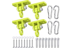HIGHPRO Heavy Duty Swing Hangers - 5000 lbs Capacity, Swing Set Brackets Silent Rotation, Easy Installation for Swings, Yoga Straps, Punching Bags, Hammocks & More - Indoor/Outdoor Use - 4 Pack