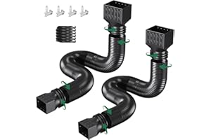 FEILAYDUN 2 Pack Rain Gutter Downspout Extensions, Upgraded Flexible Drain Downspout Extender, Rainwater Drainage Diverter with Mini Connector, Extendable from 20 to 127 Inches