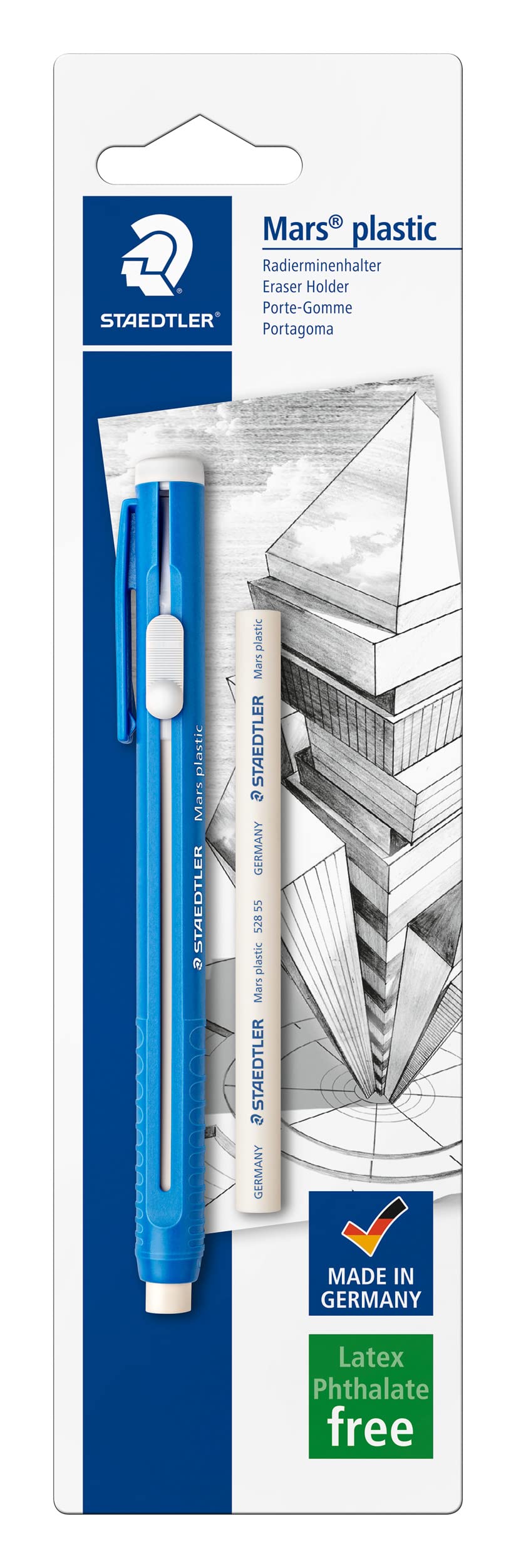 STAEDTLER 528 50BKDA Mars Plastic Eraser Holder, Blue