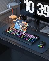 Seenda JPX006 Wireless Keyboard and Mouse Combo RGB Backlit UK Layout view 7