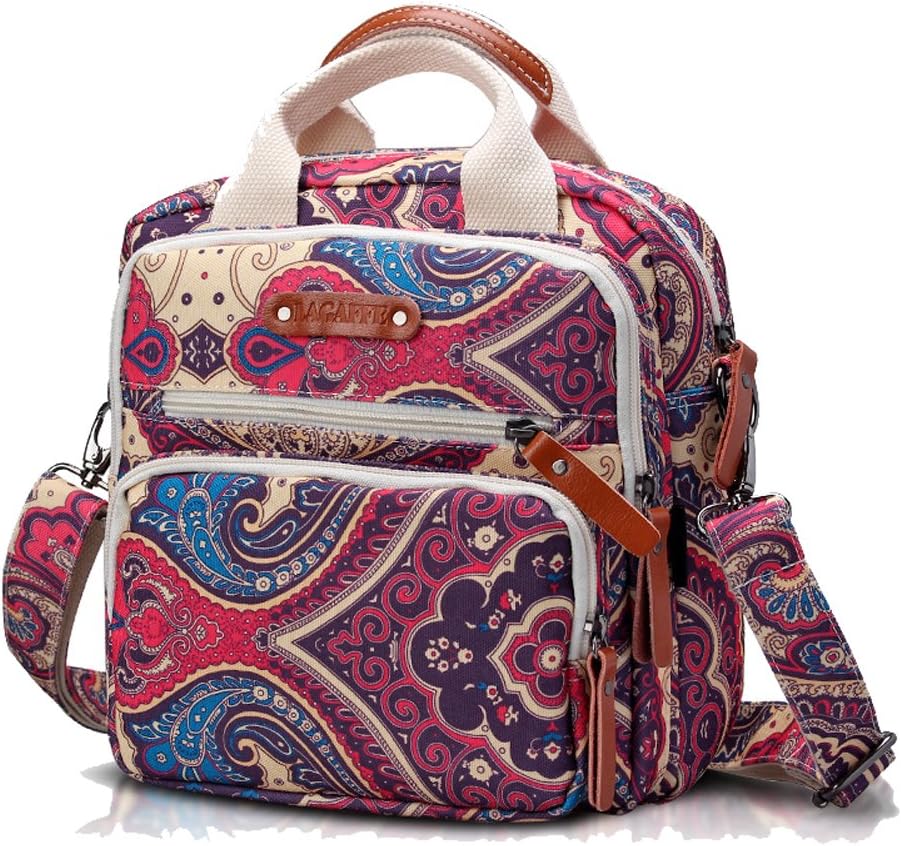 Mini Multi-Function Baby Diaper Bag Tote Messenger Backpack-Purple Flowers