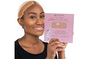 MILANO COLLECTION Lace Wig Grip Cap for Women, Adjustable Wig Caps for Women Non Slip with Headband to Secure Lace Top Perfectly in Place, One Size Fits All, Nude