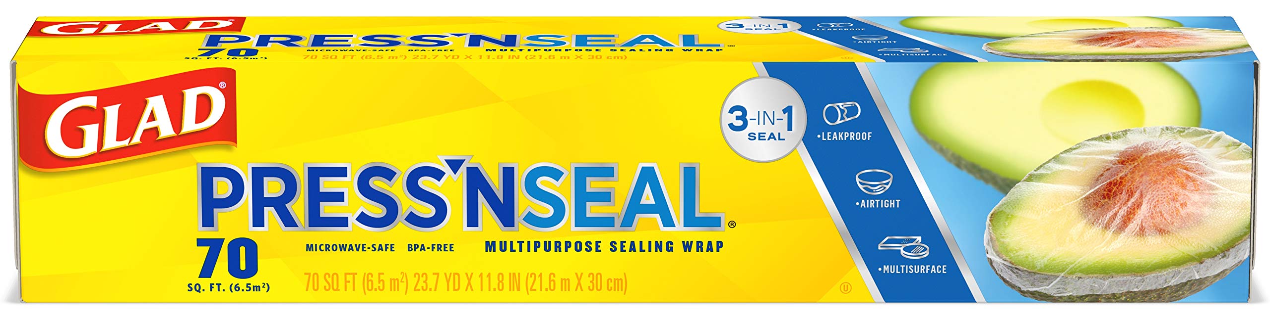 Glad Press N Seal Food Plastic Wrap 70 Square Foot Roll 12 Rolls Case Buy Online In Guernsey At Guernsey Desertcart Com Productid