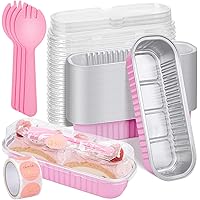 50-Pack Aluminum Foil Mini Loaf Pans With Lids - 6.8 Oz Disposable Baking Tins For Muffins & Bread