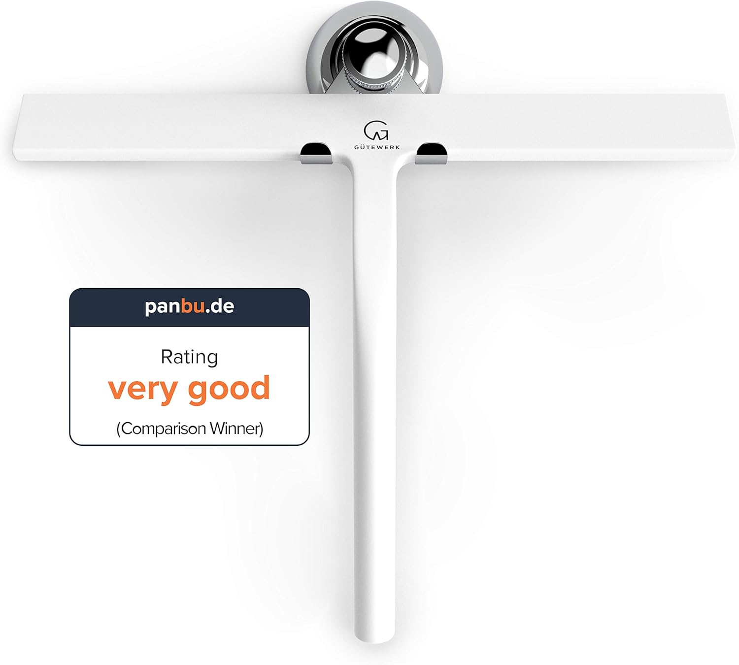 GÜTEWERK shower squeegee white 11 in incl. chrome suction cup hook