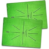 COSPOPTIC Golf Hitting Mat with Swing Path Feedback, Heavy-Duty Rubber Base Anti-Slip Golf Training Mat, Extra Replaceable Surface, Portable Practice Mat for Home Office Garage Yard Indoor Outdoor