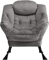 HollyHOME Velvet Armchair Dark Gray with Steel Frame 95x80x64 cm view 8