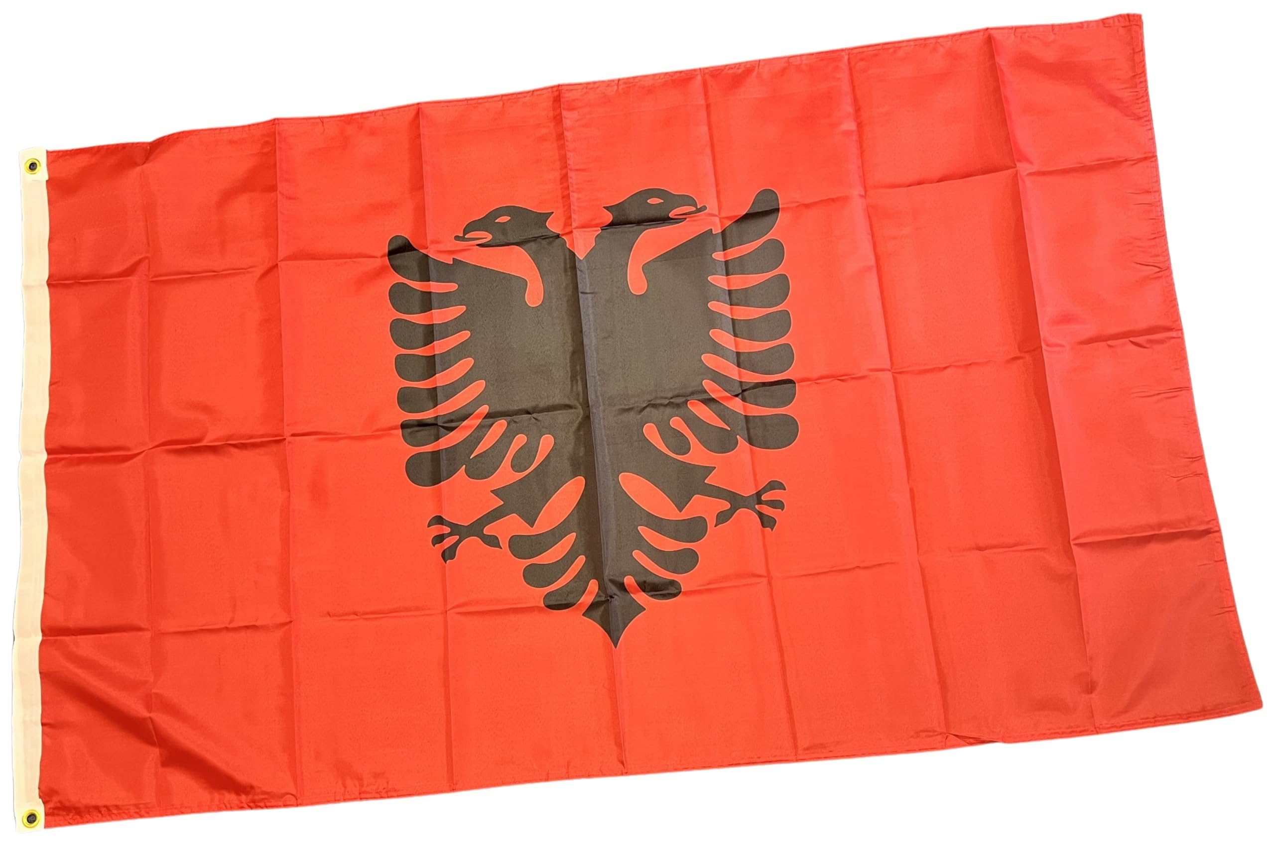 NWFlags Albania Flag 5ft x 3ft 75d Premium Polyester Suitable For Flagpoles | Strong Polyester 5x3 foot material flag with Eyelets