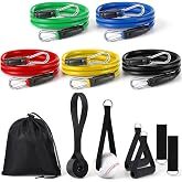 MySHUCE 5Pcs Baseball Exercise Bands with Interchangeable Grips, Baseball Resistance Trainer Stretching Bands for Pitching &amp; Throwing, Training Aid for Baseball Softball Pitchers to Build Arm Strength