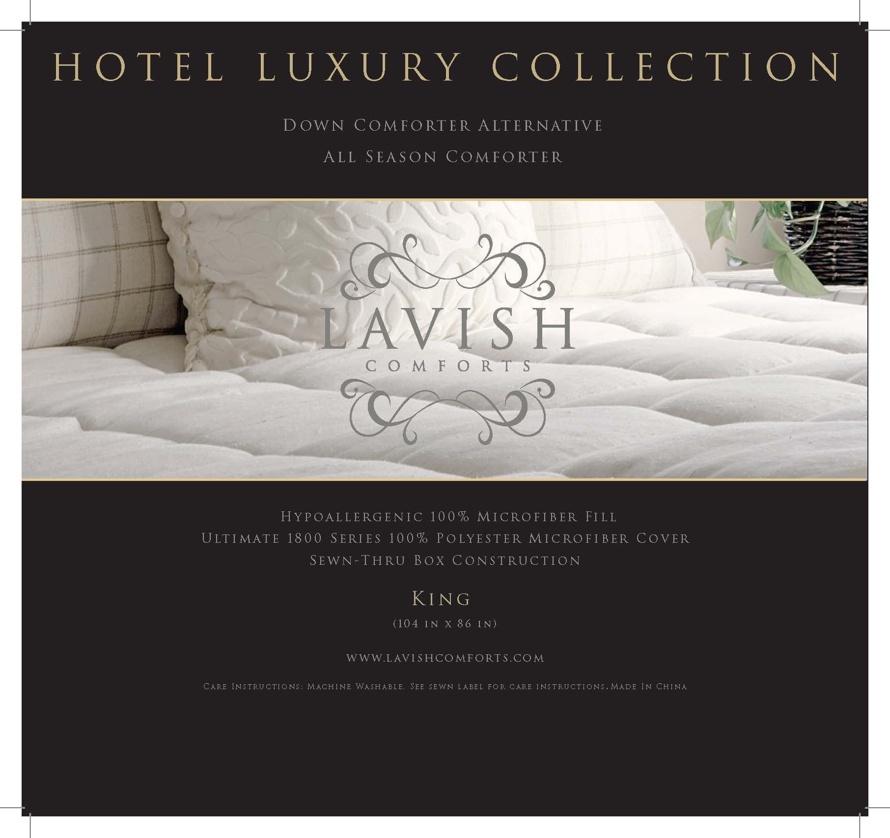 Lavish Comforts Hotel Luxury All Season Down Alternative Comforter Duvet Insert with Tabs Hypoallergenic Double Brushed for Superior Softness Washable (King)