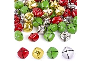 MCPINKY Christmas Bells, 1 inch Jingle Bells Craft Bells Bulk DIY Bells Silver Bells Christmas Festival Decoration DIY Crafts, 48PCS