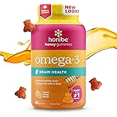 Honibe Omega 3 Gummies for Kids and Adults | Made in Canada | Supports Brain Health | Trusted Source of Omega-3 EPA & DHA Vit