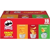 Pringles Potato Crisps Chips, Lunch Snacks, Snack Cups, Variety Pack, 12.9oz Box (18 Cups)