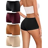 Womens Boyshorts Underwear Seamless Boxer Briefs Full Coverage Soft Stretch Boxer Shorts For Women 4 Pack