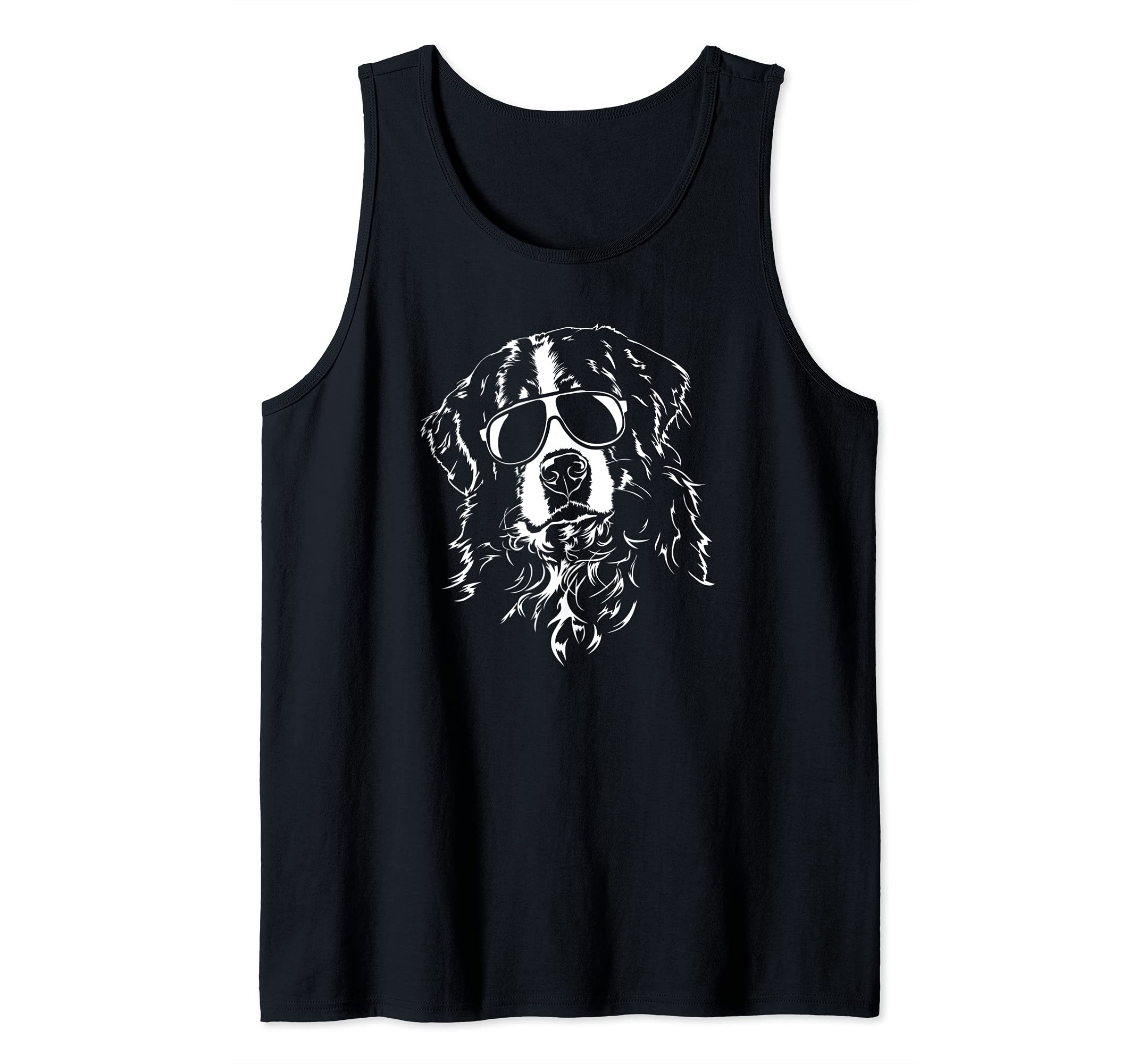Funny Proud Bernese Mountain Dog sunglasses cool dog Tank Top