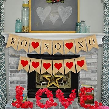 Amazon Com Valentine S Day Love Banner Decoration Kit Xoxoxo