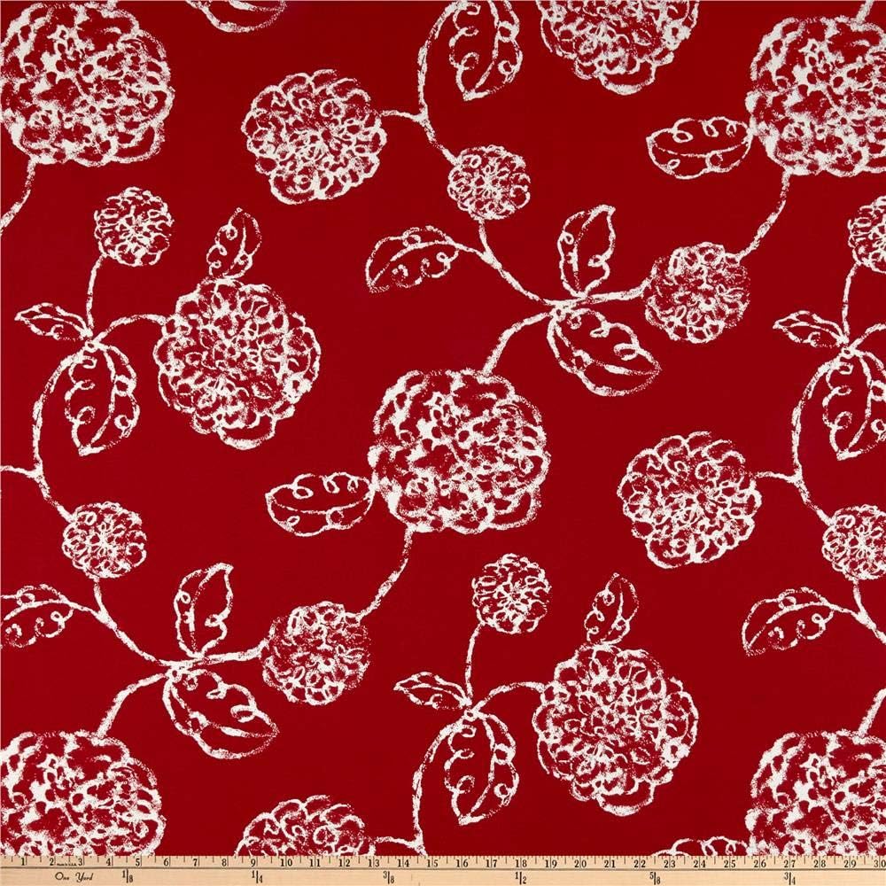 Magnolia Home Fashions Home Outdoor Melbourne Red Fabric Fabric by the Yard